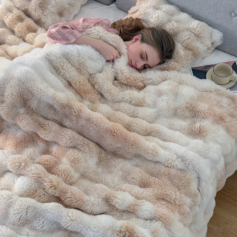 Double-Sided Tie-Dye Velvet Blanket