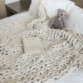 Thick Handwoven Chenille Knitted Throw Blanket