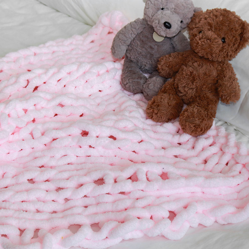 Thick Handwoven Chenille Knitted Throw Blanket